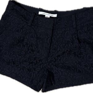 Diane von Furstenberg Blue Lace Women Shorts